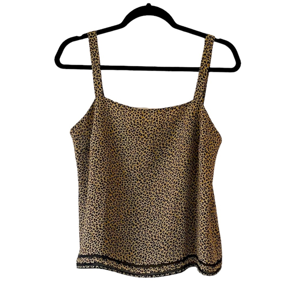 Liz Claiborne leopard print sleeveless blouse tank top size 12